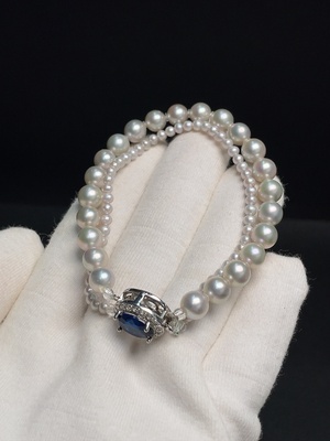 C30469869 Seawater Pearl Bracelet, Color Origin Undetermined, With Pearls, Stones Likely Non-Natural, Non-Gold, Total Weight Approx. 14.67g, Size 2.9-6.3mm