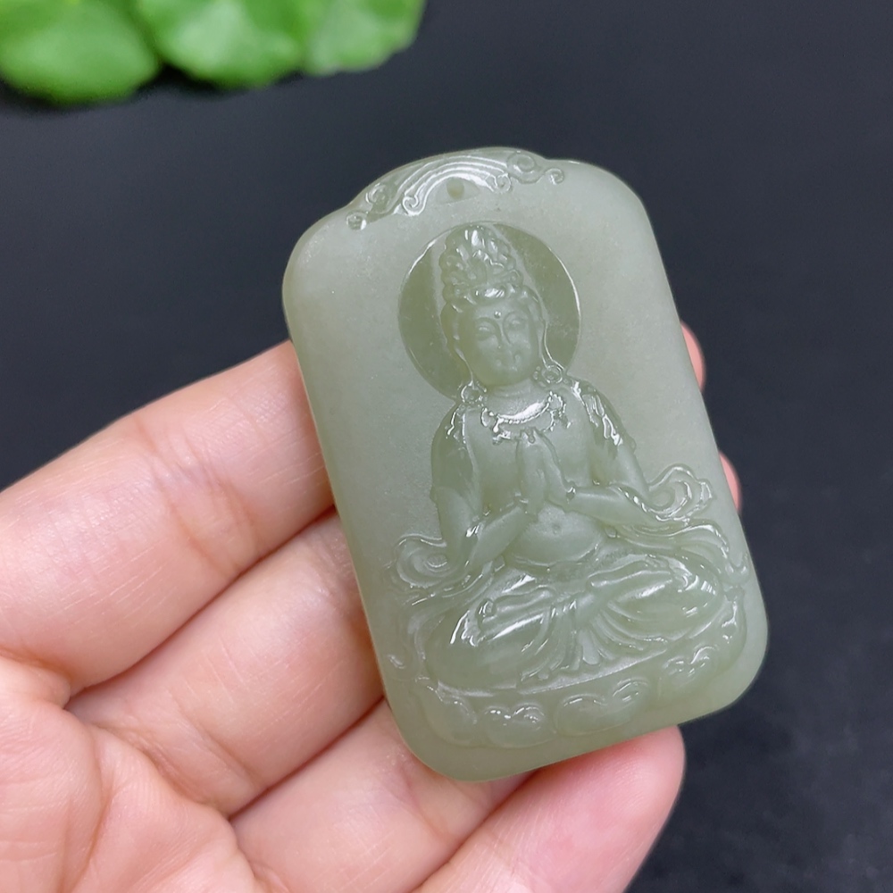 H35109822 Hetian Jade Pendant Guanyin Total Weight Approx. 39.3g