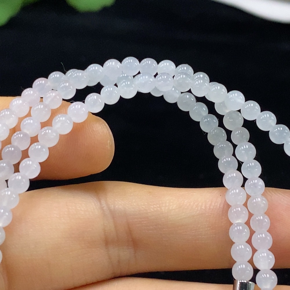 F33861545 Jadeite Bead Necklace Approx. 3.5mm Total Weight Approx. 15.36g Non-Gold