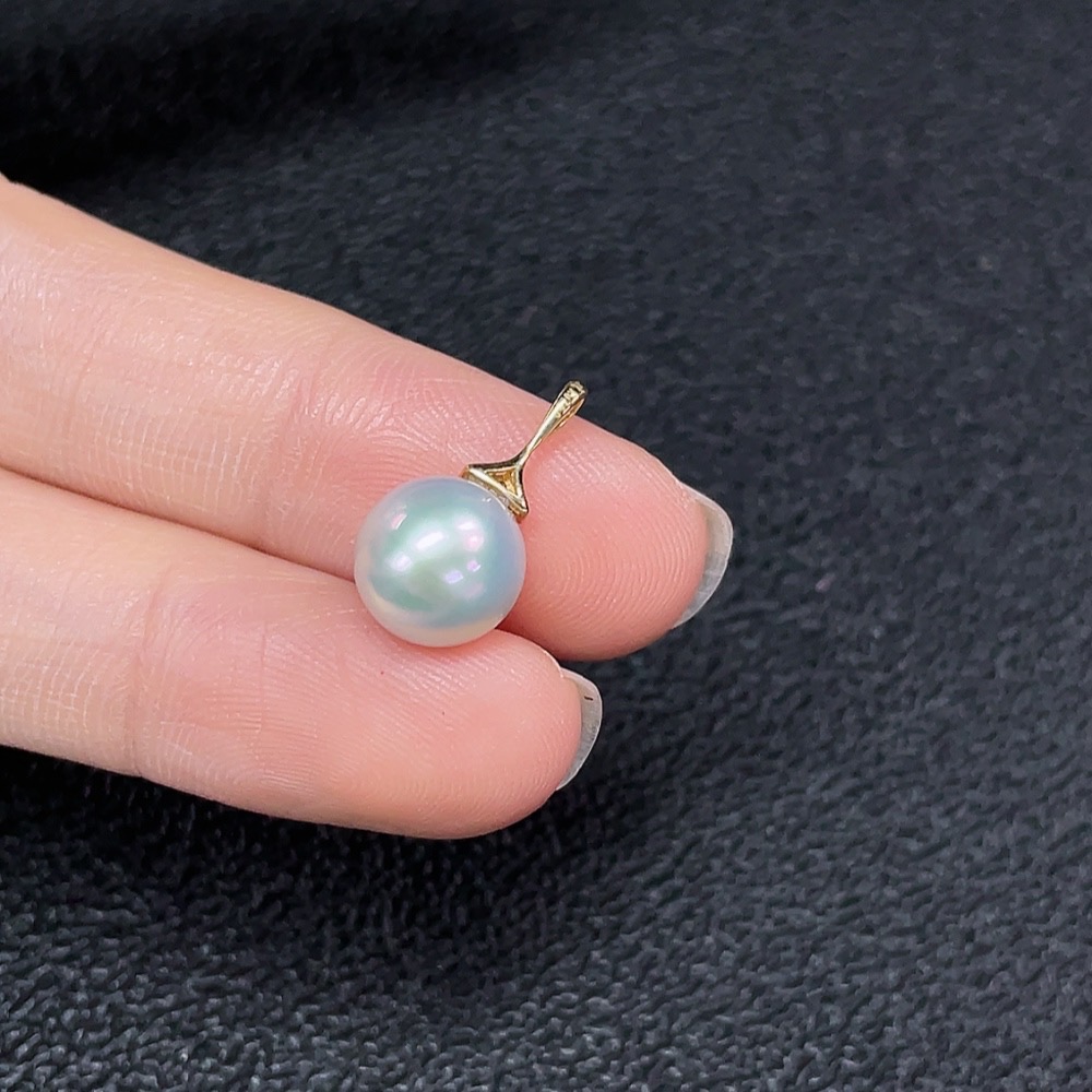 C34950227 18K Seawater Pearl Pendant, Color Origin Undetermined, Total Weight Approx. 1.23g, Size Around 8.5mm