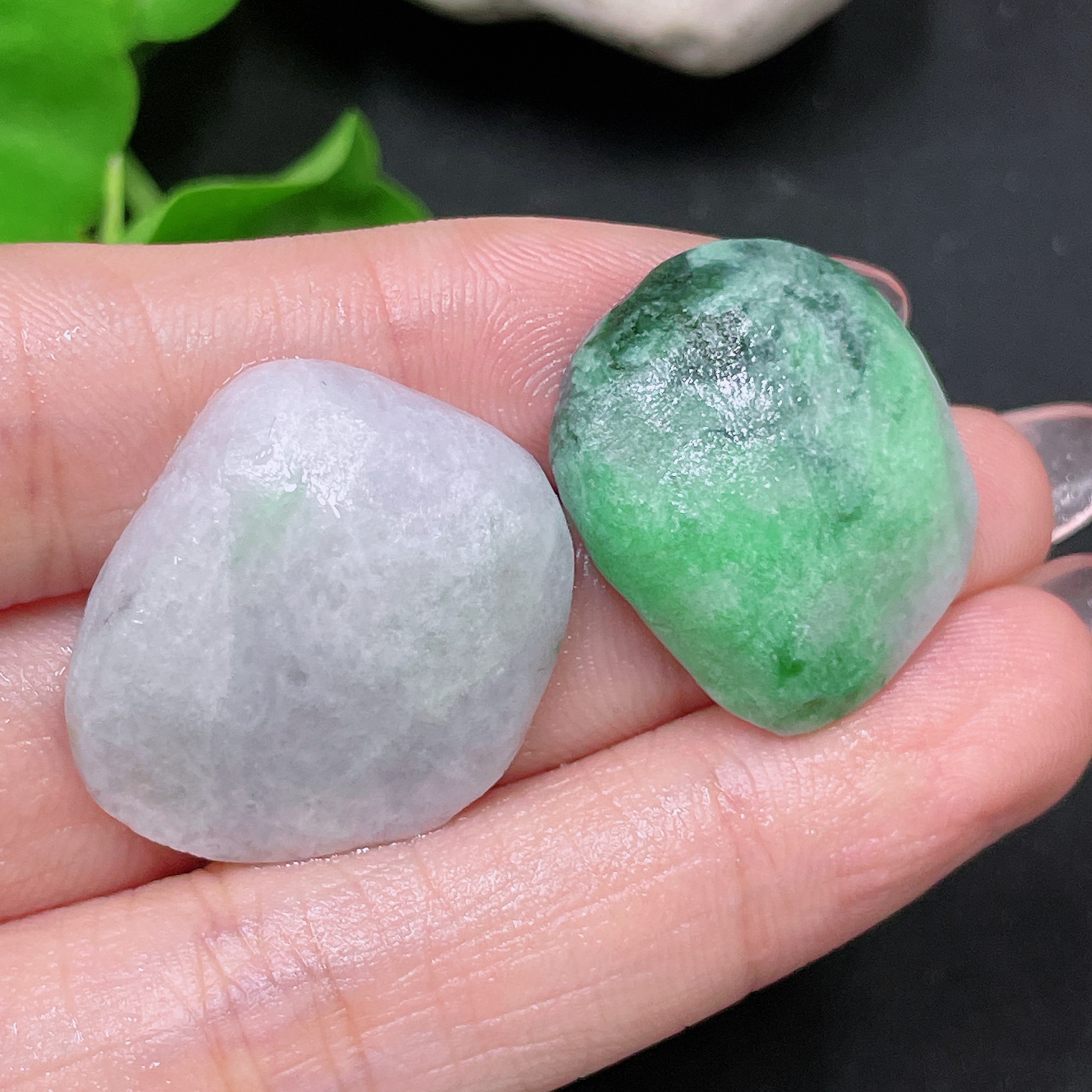 F34958539 Jadeite Rough Pendants Sell as a Lot (with other mineral components)