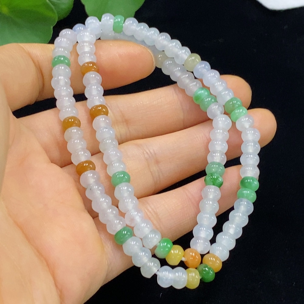 F35095355 Jadeite Bead Necklace Approx. 5.5mm Total Weight Approx. 24.91g