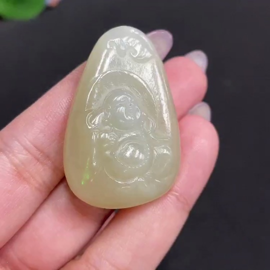 H33862546 Hetian Jade Pendant - Buddha, Total Weight: Approx. 20.3g