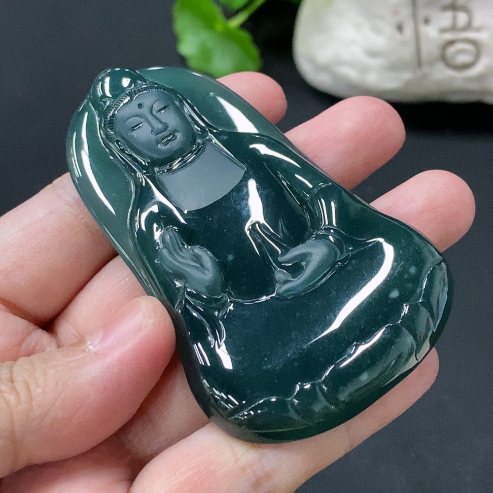 F35146009 Jadeite Guanyin Pendant Total Weight Approx. 48.28g