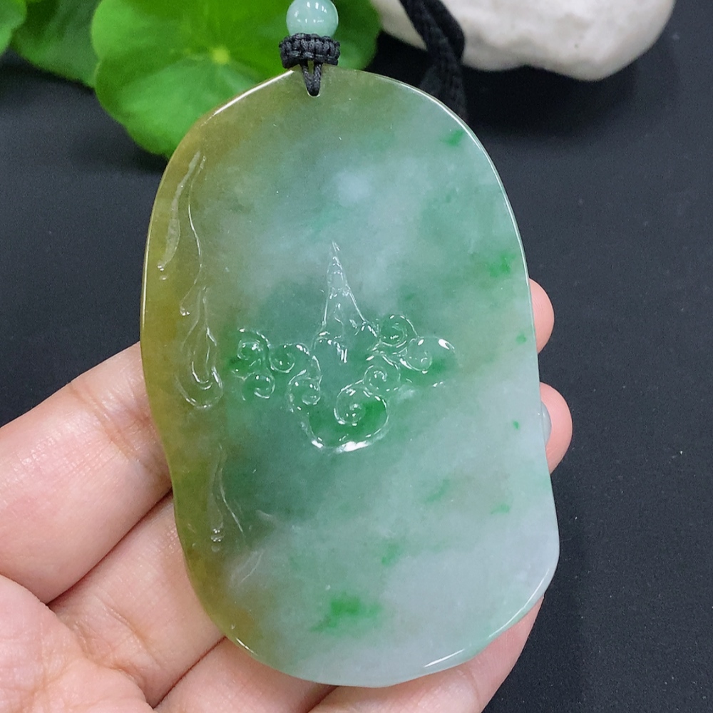 F30484670 Jadeite Tara Pendant Total Weight Including Rope Approximately 69.4g (Color Origin Undetermined)