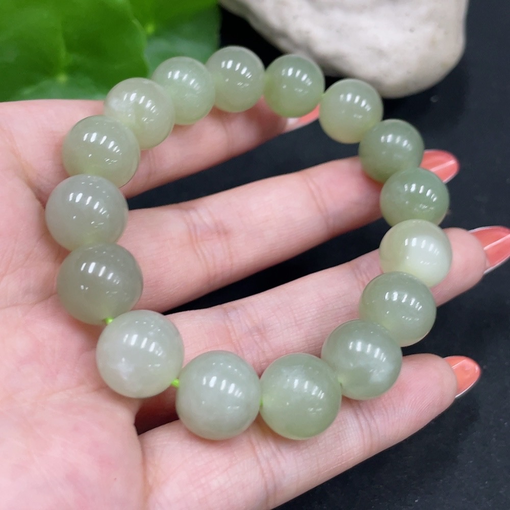 H34063338 Hetian Jade Bracelet approx. 11.7mm Total Weight approx. 43.1g