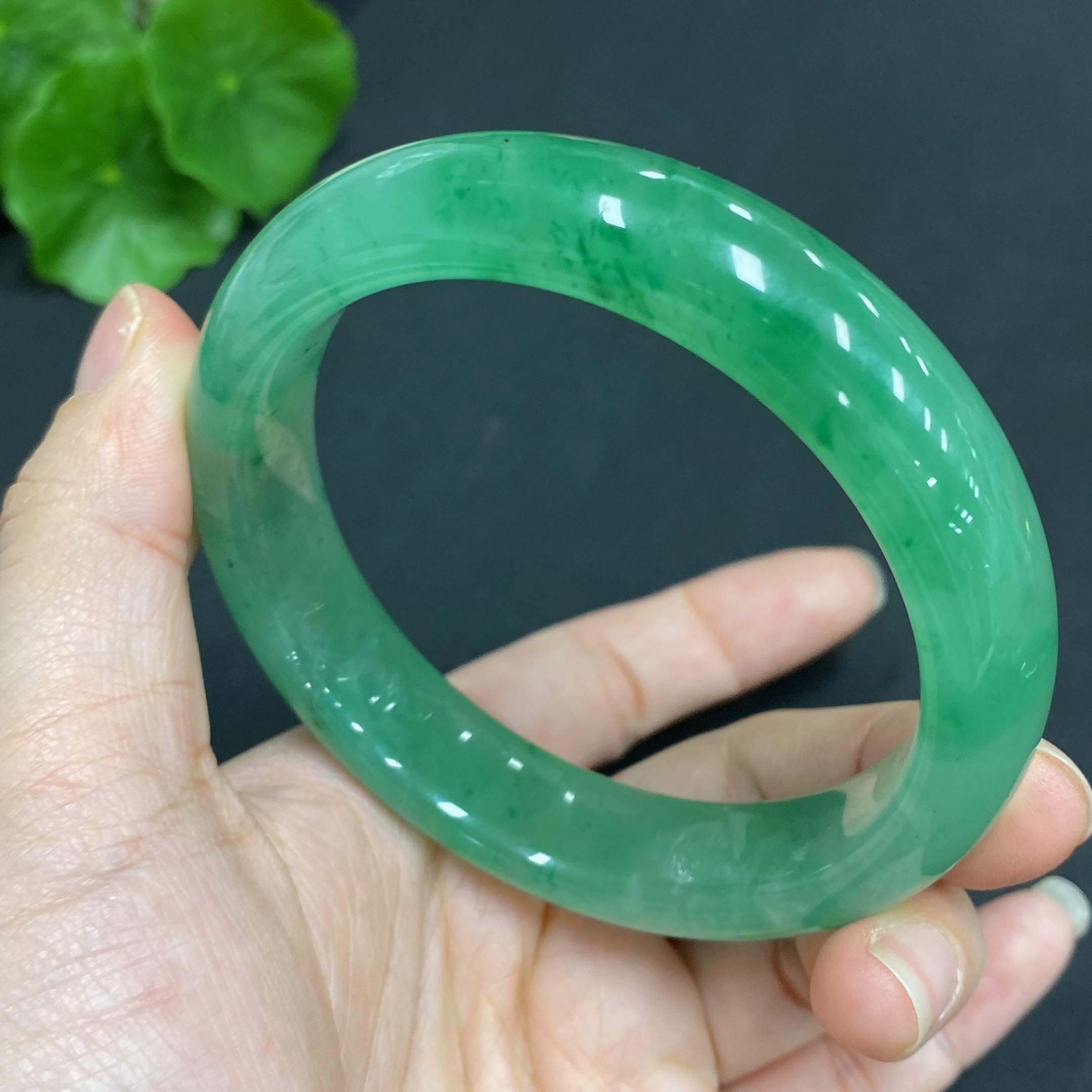 H22527032 Dulong Jade Round Bracelet Size 58.2 Total Weight Approx. 54.7g