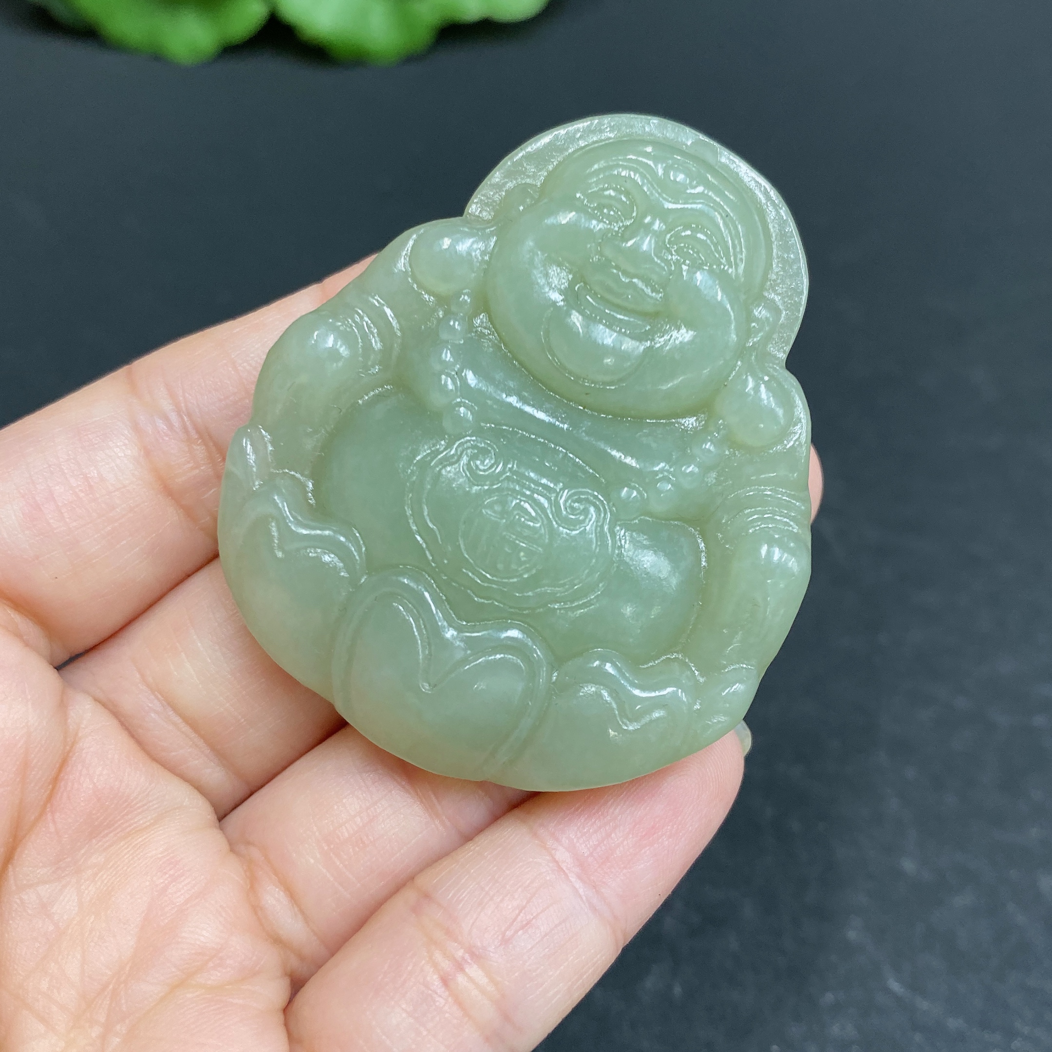 H33878961 Hetian Jade Pendant Buddha Total Weight About 35.7g