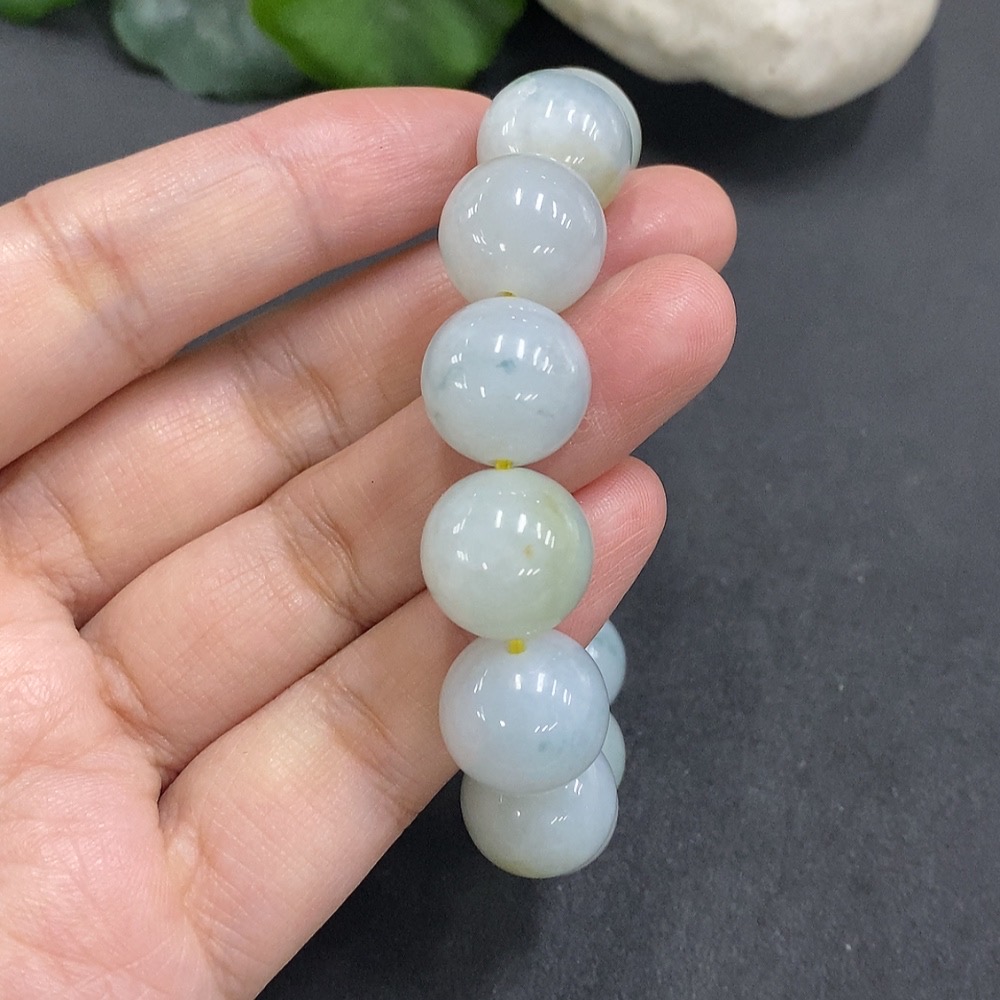 F15578753 Jadeite Beaded Necklace Approx.13.5mm Total Weight 64.069g