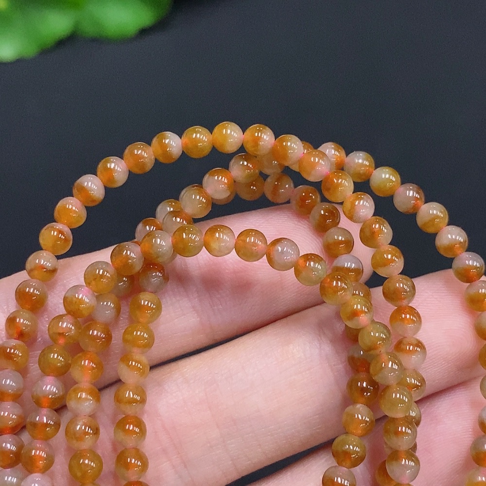 F30554834 Jadeite Bead Necklace Non-Gold Setting Approx. 3.6mm Total Weight About 17.3g Color Origin Undetermined