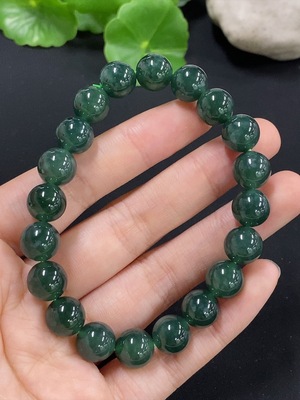 F41936509 翡翠手串 卡10mm左右   货品总重约34.35g