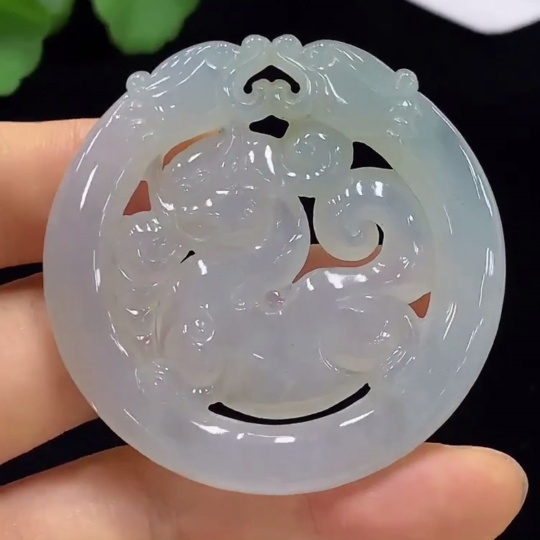 F35095373 Jadeite Pixiu Pendant, Total Weight Approximately 28.72g