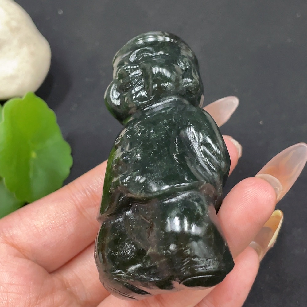 H30520557 Hetian Jade Handheld Piece - Shopkeeper - Total Weight Approx. 130.3g