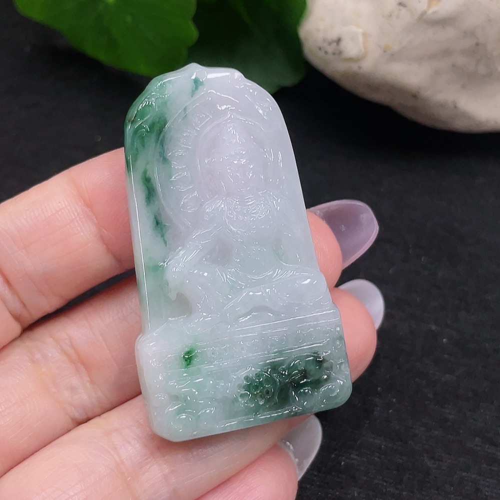 F33917220 Jadeite Guanyin Pendant, Total Weight Approx. 15.9g