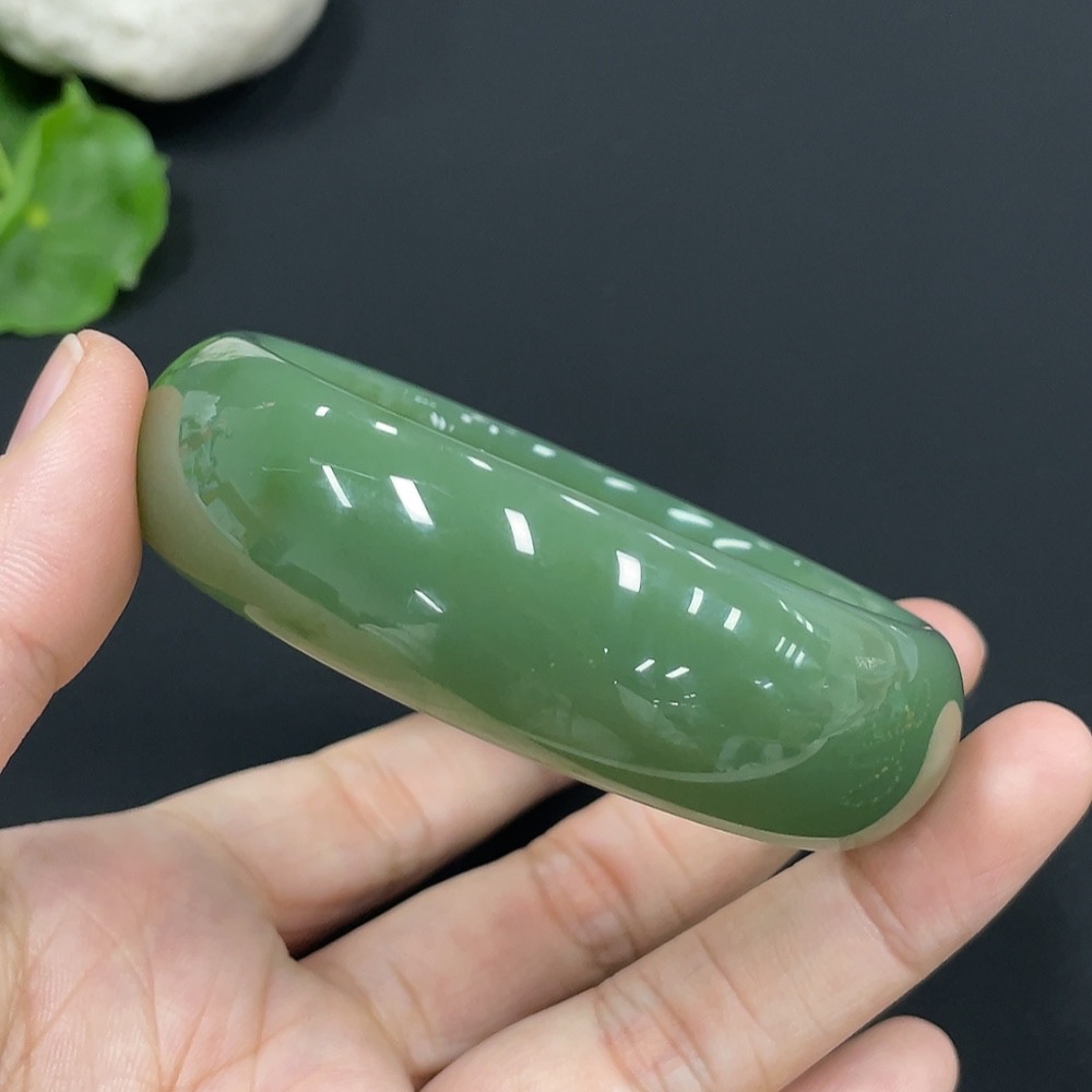 H26998125 Hetian Jade Round Bracelet Size 58.3 Total Weight Approx. 69.2g