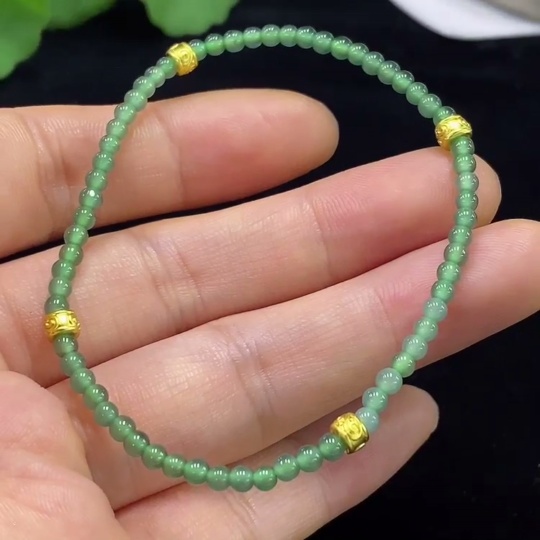 F33928340 Jadeite Bracelet Approx.2.8mm Total Weight Approx.3.53g Non-Gold