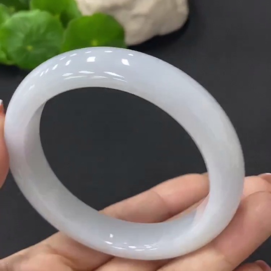 F27145644 Jadeite Round Bangle, Total Weight Approx. 53.4g, Inner Diameter 54.3