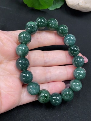 F34981933 Jadeite Bracelet Approximately 12mm Beads Total Weight About 49.4g