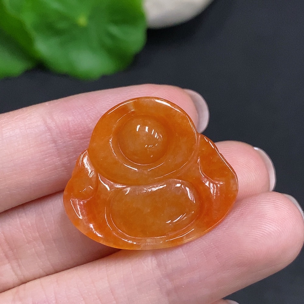 F34002094 Jadeite Buddha Pendant, Total Weight Approx. 5.3g, Yellow Color Origin Undetermined