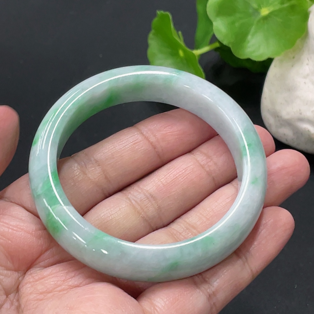 F35079867 Jadeite Round Bracelet, Total Weight Approx. 47.5g, Cracked, Size 50.9