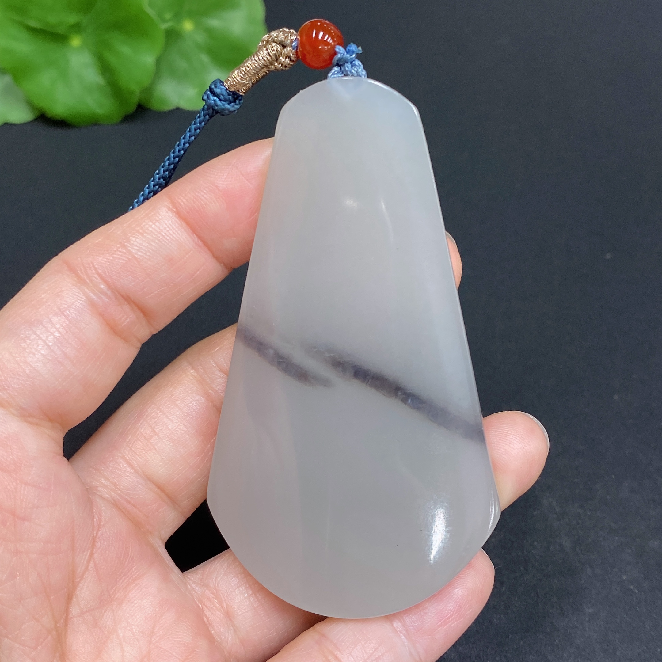 H33844521 Hetian Jade Pendant, Plain Pendant, Total Weight (including rope): 43.4g