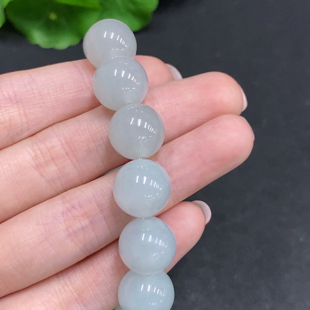F34034448 Jadeite Bracelet, Total Weight Approx. 58.8g, Bead Size 12.7mm