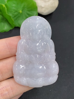 F45396196 翡翠观音挂件 货品总重量约17.5克