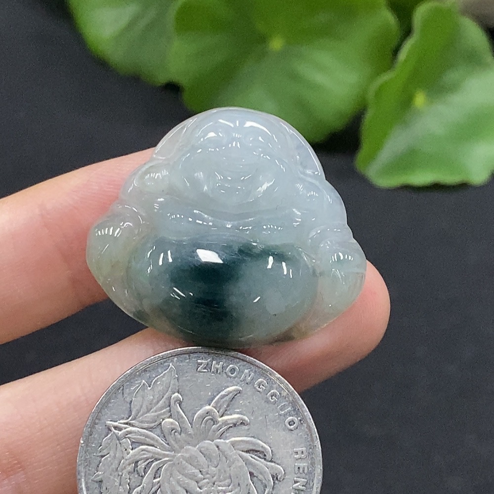 F33894519 Jadeite Buddha Pendant Total Weight Approx. 6.82g