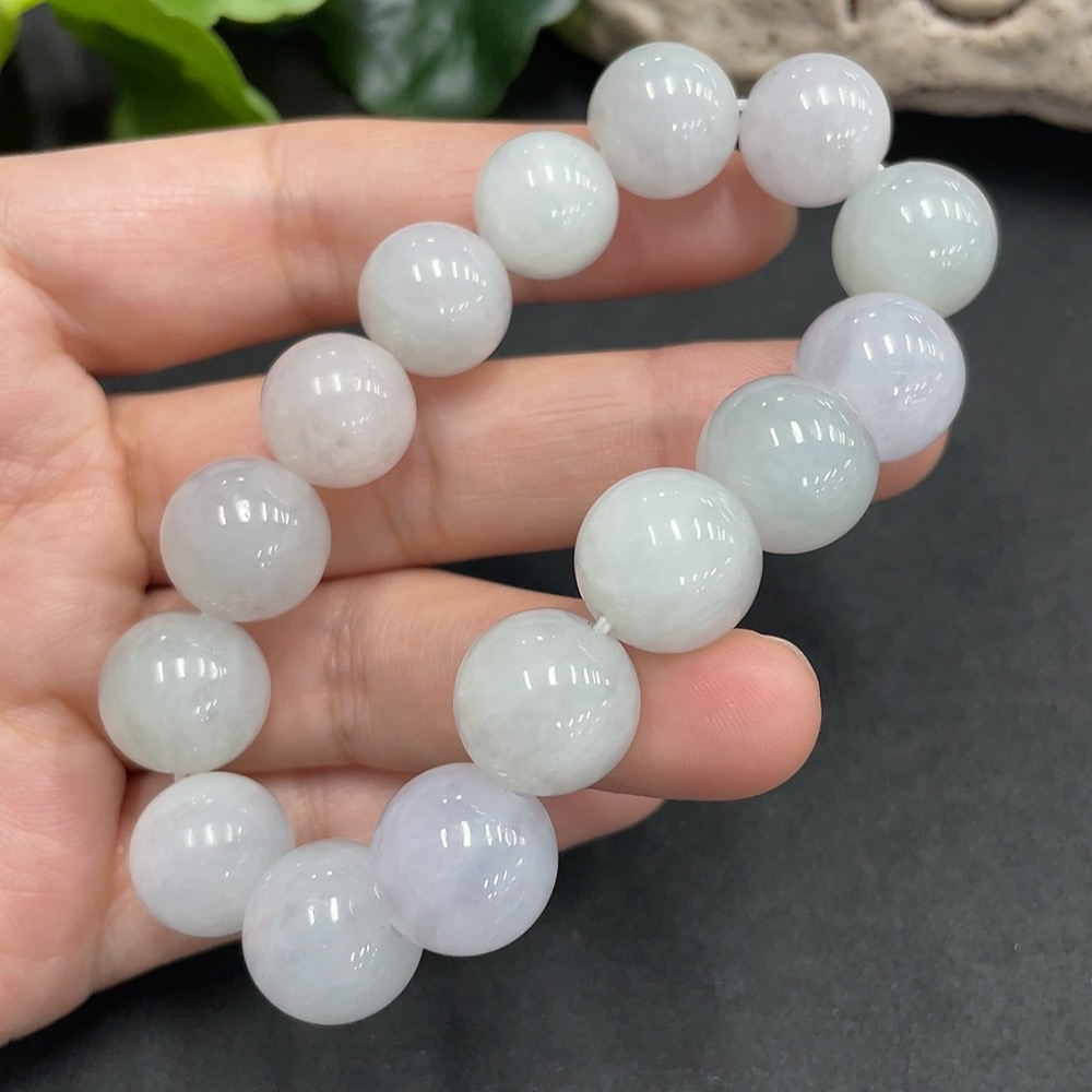 F14525334 Jadeite Beaded Necklace Approx. 12.8mm Total Weight 51.900g