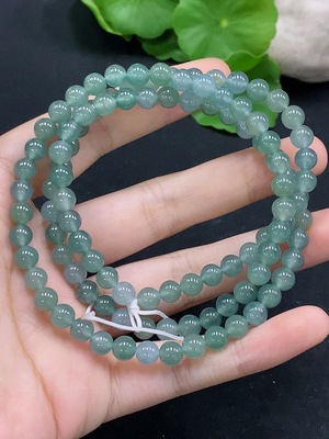 F31630563 Jadeite Beaded Necklace Approx. 5.6mm Beads Total Weight Approx. 35.63g
