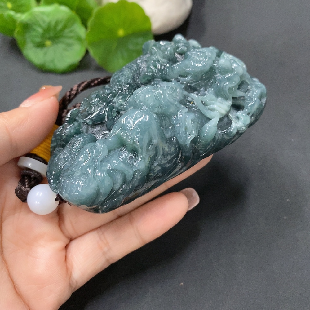 F13483937 Jadeite Hand-held Ornament Dragon Pendant