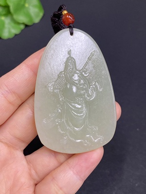 H28311828 Hetian Jade Pendant Guan Gong Gross Weight (with rope) 38.7g