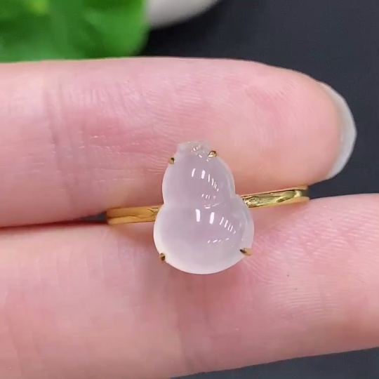 F33942004 Jadeite Gourd Inlay Ring 18k Gold Total Weight Approx.1.6g Size 12