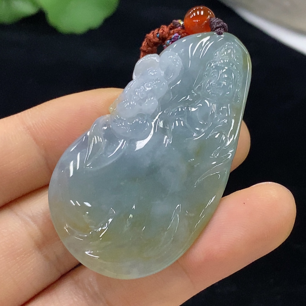 F31586212 Jadeite Pendant with Cord Total Weight Approx. 28.18g