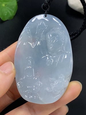 F28235244 Jadeite Buddha Observing the World Pendant