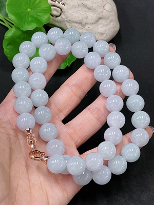 F34958297 Jadeite Bead Necklace Approx. 12.3mm Non-Gold Total Weight Approx. 135.9g