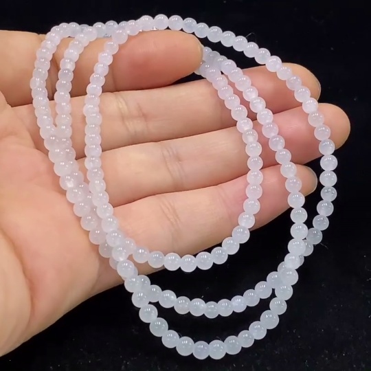 F33861543 Jadeite Pearl Necklace Approx. 3.5mm Non-Gold Total Weight Approx. 15.47g