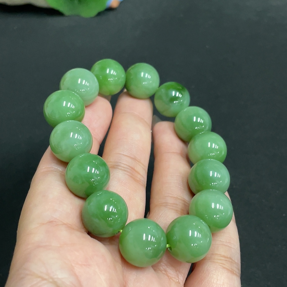 H32699697 Hetian Jade Bracelet, Approx. 14.1mm, Total Weight Approx. 62.7g