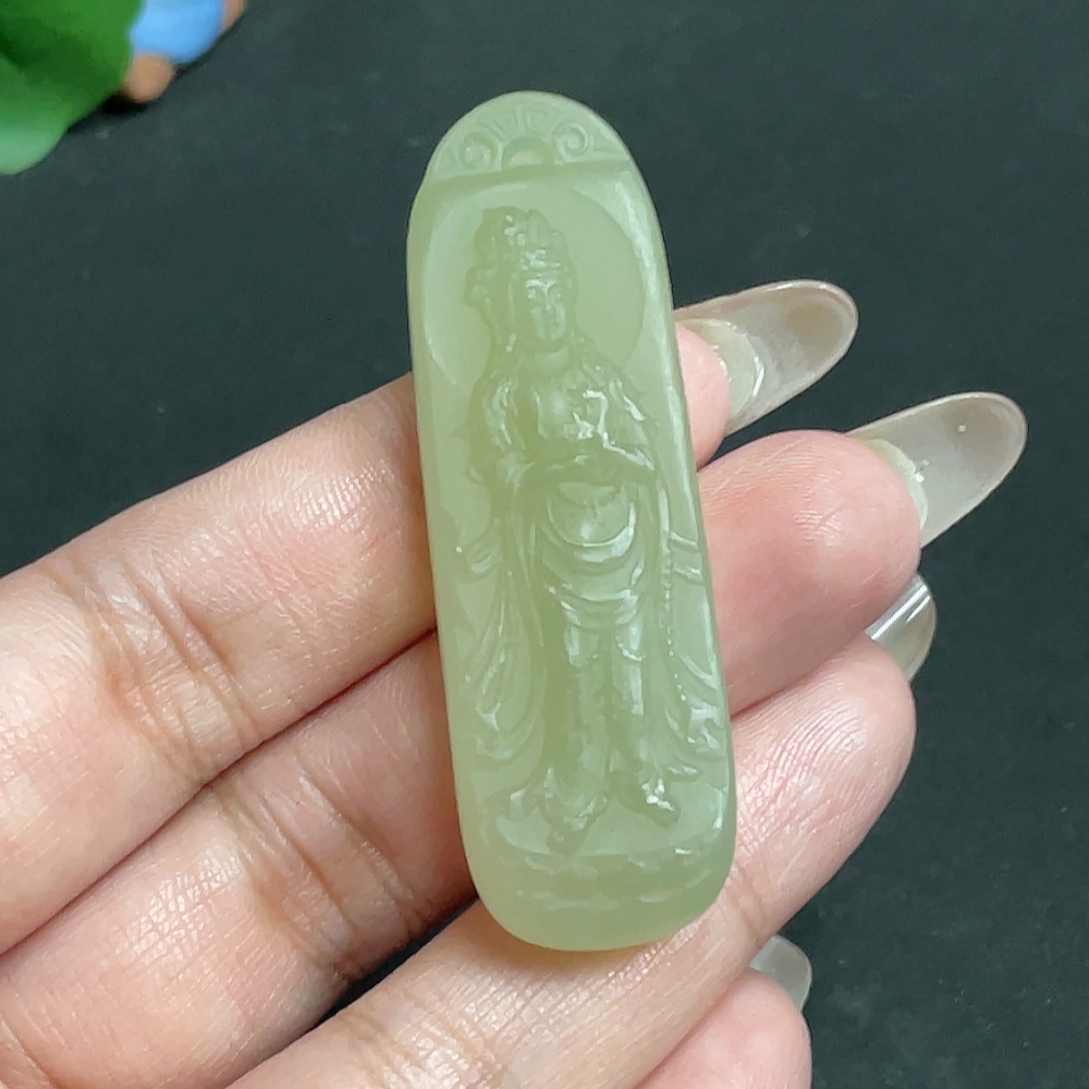 H29358232 Hetian Jade Pendant Guanyin Total Weight Approx. 21.1g