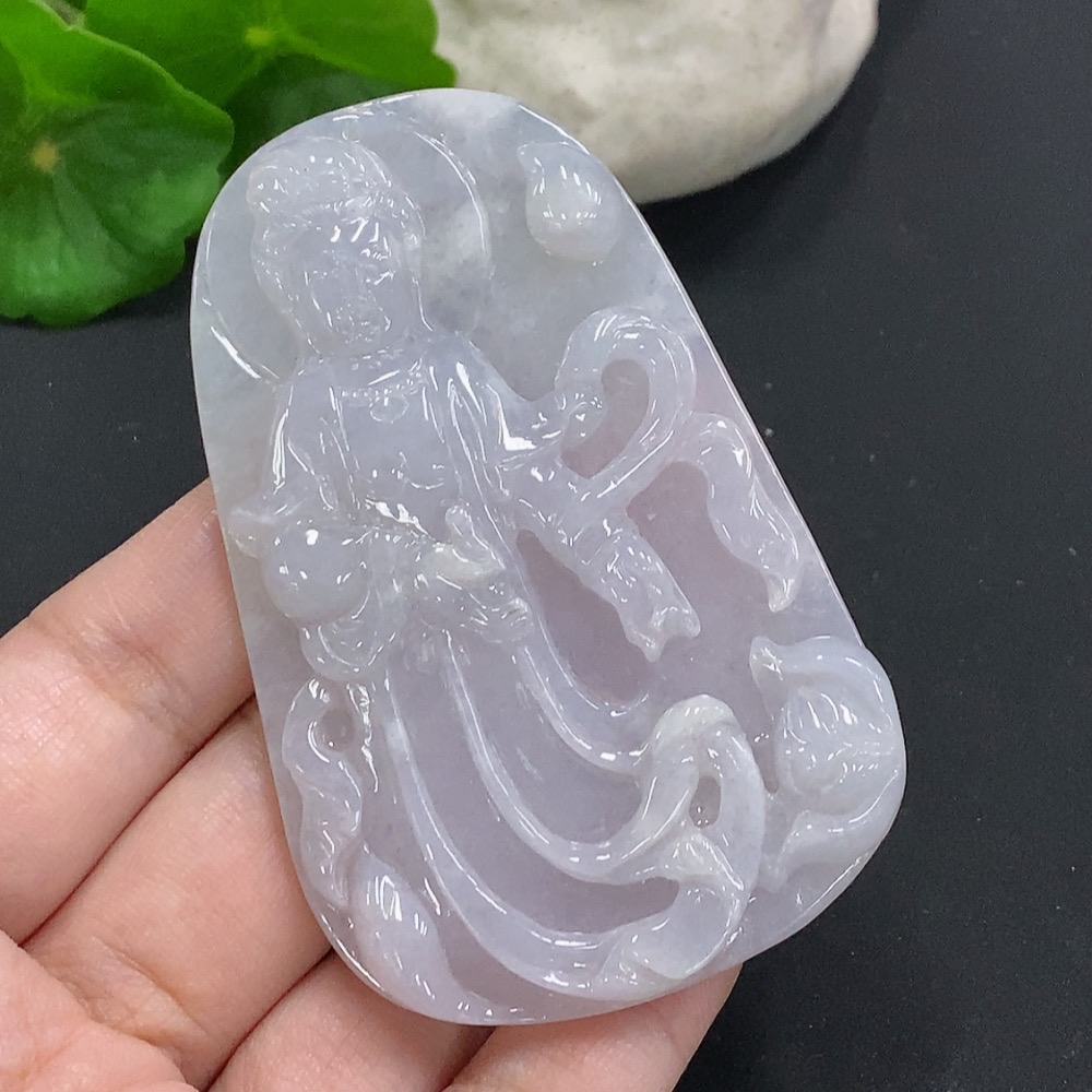F35106575 Jadeite Guanyin Pendant Total Weight Approximately 55.7g