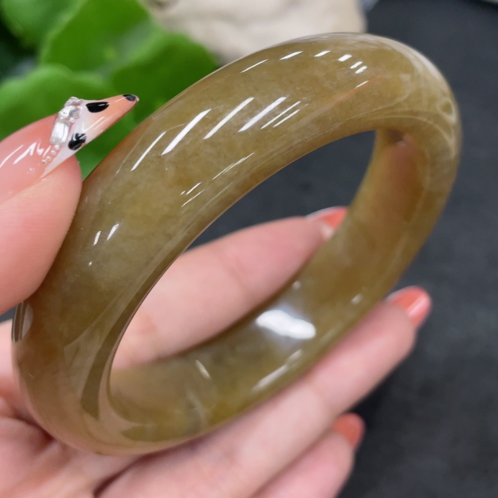 H34979774 Hetian Jade Round Bracelet Size 58.6 Total Weight Approx. 79g