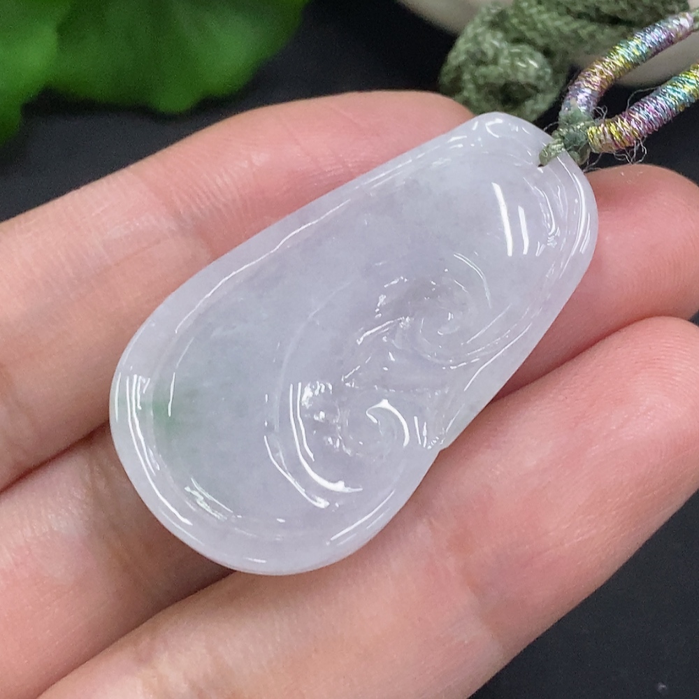 F35107723 Jadeite Ruyi Pendant, total weight including string approximately 10.1g