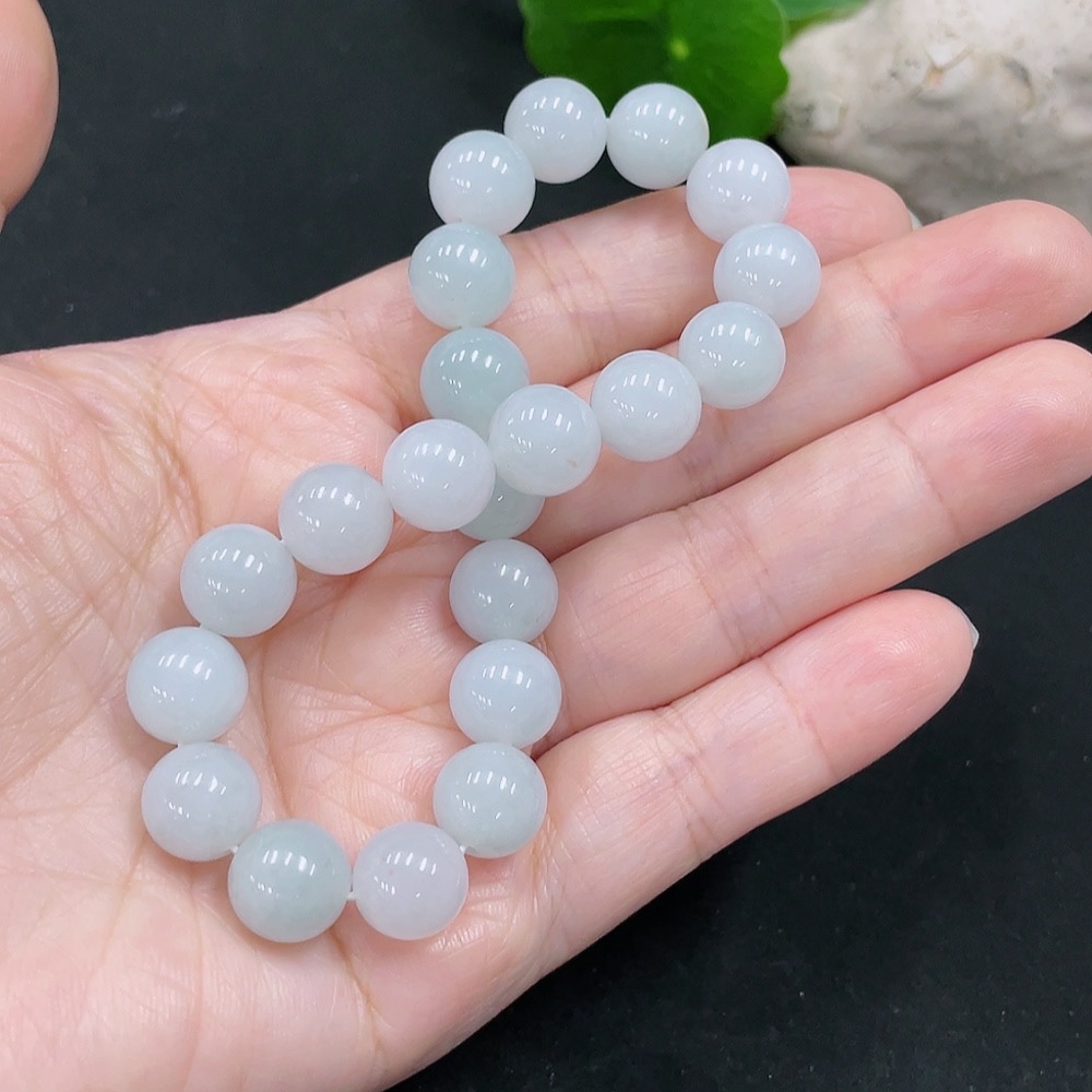 F30453686 Jadeite Beaded Bracelet Approx. 10mm Total Weight About 35g