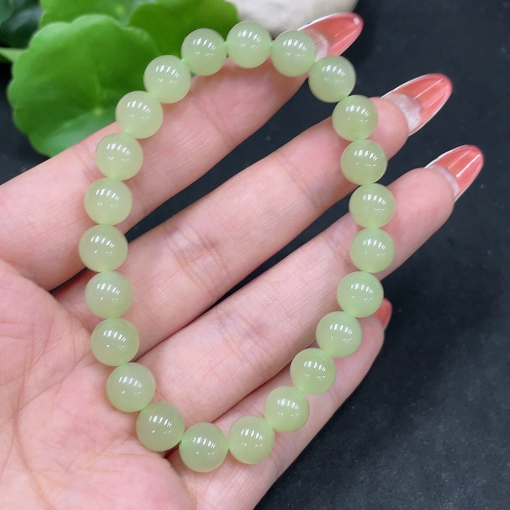 H35084498 Hetian Jade Bracelet, approx. 8mm, total weight approx. 18.4g