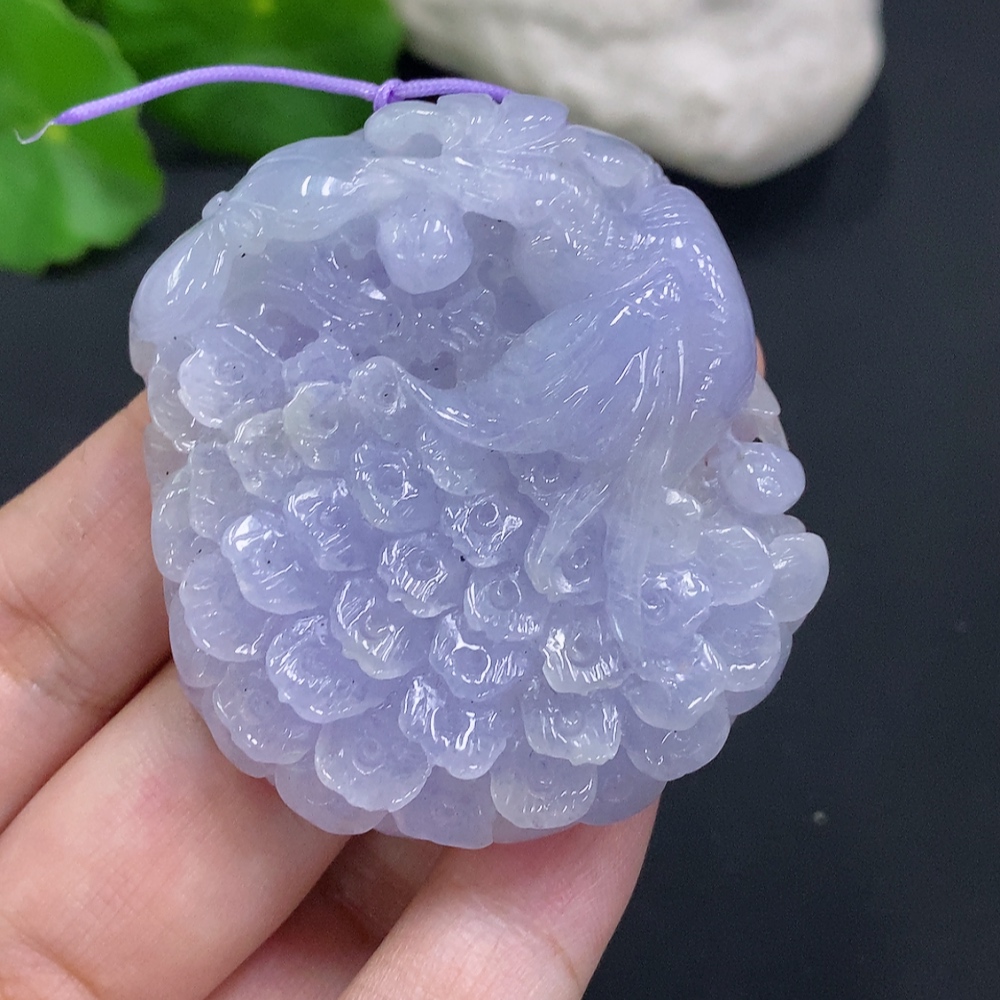 F31685291 Jadeite Peacock Pendant, Total Weight Approx. 51.9g