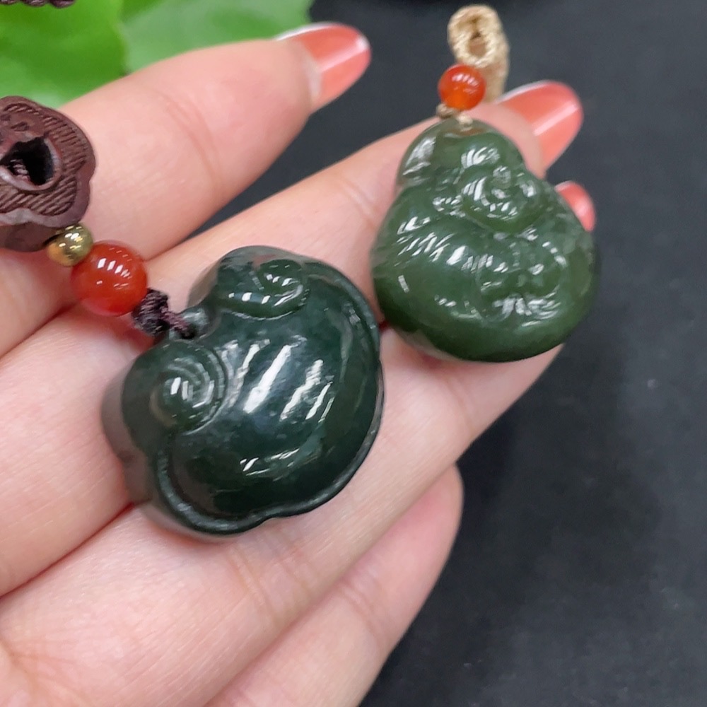 H34062737 Hetian Jade Pendant - Buddha + Ruyi