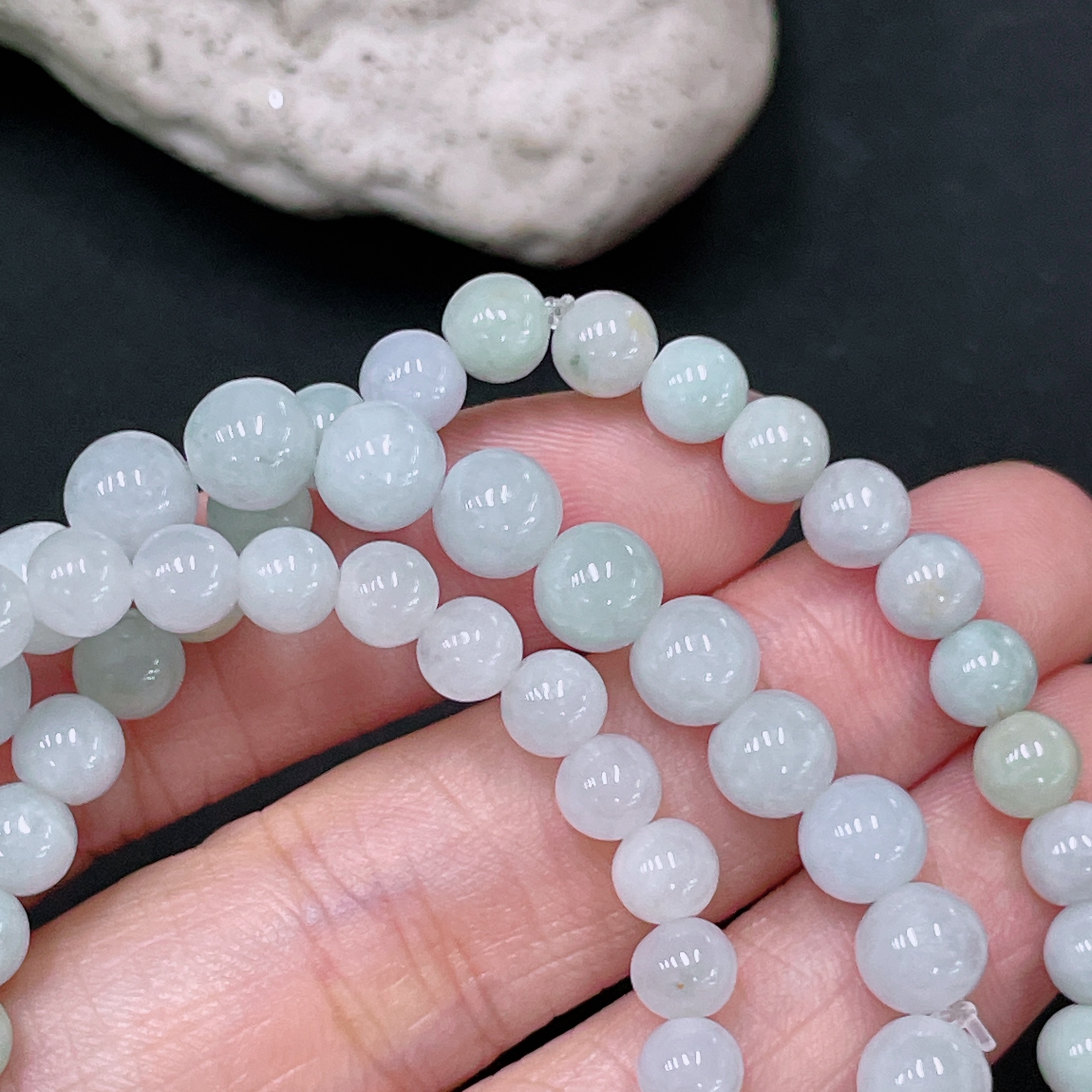 F33894046 Jadeite Bead Necklace Approx. 6.7mm