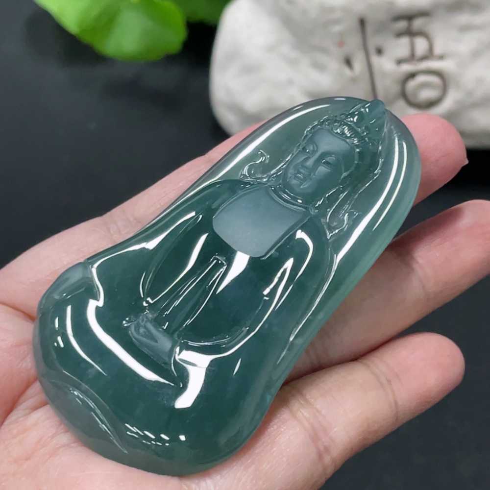 F34019520 Jadeite Guanyin Pendant, Total Weight Approx. 39g