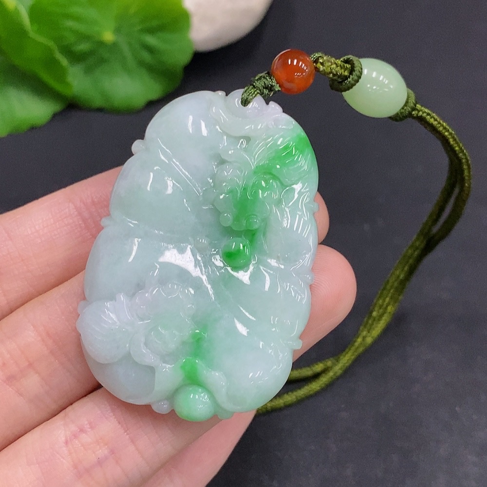 F33907791 Jadeite Auspicious Wealth Pendant