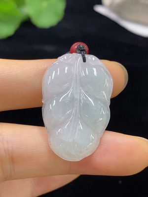 F32707453 Jadeite Leaf Pendant Total Weight Approx. 7.62g (including rope weight)